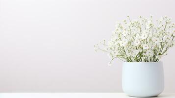 foto de Gypsophila flor en maceta aislado en blanco antecedentes. generativo ai