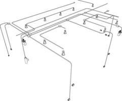 3D illustration of building piping vector