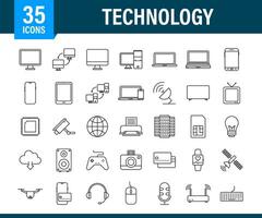 Technology icon on white background. Information technology. Digital communication. Device icon. Global network connection. Vector stock illustration