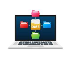 DMS document management system. Digital business. Cloud storage icon. Digital data. Vector stock illustration