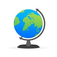 Earth globes isolated on white background. Flat planet Earth icon. Vector stock illustration