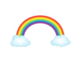 Rainbows in different shape realistic set on. vector stock illustration