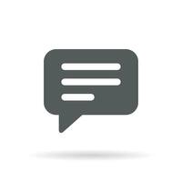 Speech bubble icon vector isolated on white background. Chat, message, speak cloud button sign symbol in flat concept