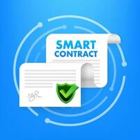 Digital Smart contract. Financial investment trade. Financial management concept. Block chain technology vector