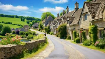 Idyllic and charm of rolling countryside landscape photo