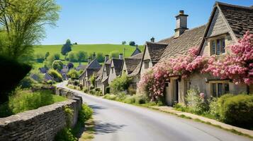 Idyllic and charm of rolling countryside landscape photo