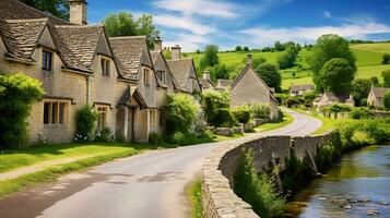 Idyllic and charm of rolling countryside landscape photo