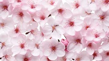 Cherry Blossom flower patterned background. Flower texture background. Generative AI photo