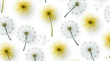 Dandelion flower patterned background. Flower texture background. Generative AI photo