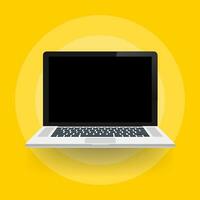 Laptop in flat style. Computer symbol. Vector illustration.