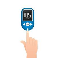 Blood glucose meter level test. Diabetes glucometer. Abstract concept graphic web banner element. Vector illustration