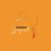 Gandhi Jayanti vector illustration 2 October Father of Nation Banner