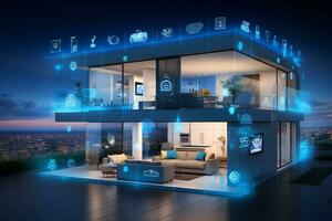 Image of smart home of the future with AI powered photo