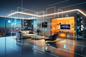 Image of smart home of the future with AI powered photo