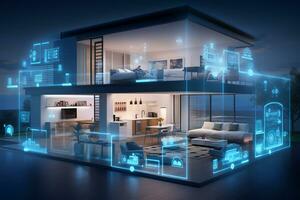 Image of smart home of the future with AI powered photo