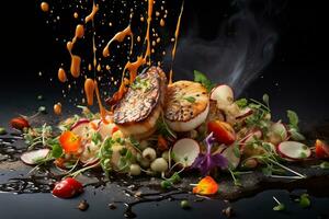 Mouthwatering images of gourmet dishes photo