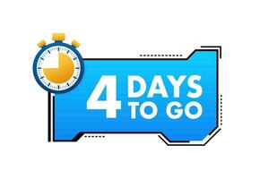 3 Days to go. Countdown timer. Clock icon. Time icon. Count time sale. Vector stock illustration