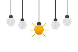Light bulb idea and money on scales. Vector stock illustration.