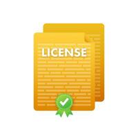 License document. Business icon. Paper documents. Vector stock illustration