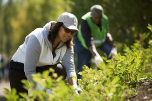 Community volunteers clean up rubbish for a clean environment photo