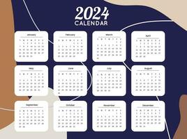 2024 calendar template Vector Design