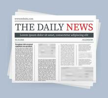 Vector mock up of a blank daily newspaper. Fully editable whole newspaper in clipping mask. Vector stock illustration