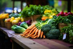 Local farmers market with super fresh produce photo