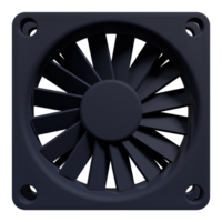 Computer Ventilator Kühler. schwarz Kühlung Fan. 3d Computer Fall Fan. 3d Rendern png