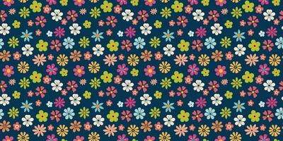 Flat style floral papercraft pattern flowers vector