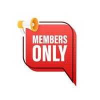 Members Only Sign and Door Handle. Exclusive and priority. Vector stock illustration
