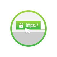 Secure connection icon vector illustration isolated on white background, flat style secured ssl shield symbols