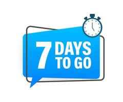 6 Days to go. Countdown timer. Clock icon. Time icon. Count time sale. Vector stock illustration.