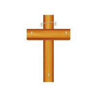 Cross wood vector design on white background,Happy Halloween cross icon design