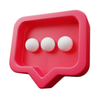 3d social meios de comunicação Comente notificação png