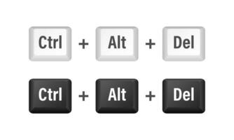 Ctrl alt del shortcut keys. Keyboard keys. Computer button. Vector stock illustration