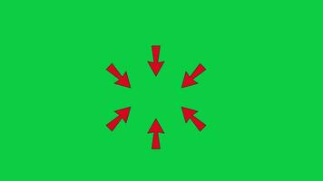 Red arrows pointer, indicator, Marker, direction animated motion graphic isolated on green screen video