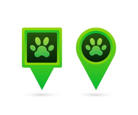 Animal tracking location pin, great design for any purposes. Animal print.