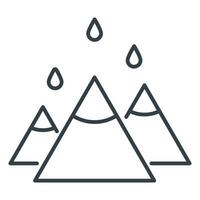 Vector isolated flat icon of mountains with precipitation, water cycle and ecology concept.