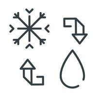 Water cycle in nature, snowflake and water drop icon, vector isolated illustration, ecology design element.