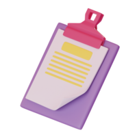Clipboard 3d icon rendering illustration png