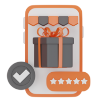 Mobile Shopping Product Review 3D illustation png