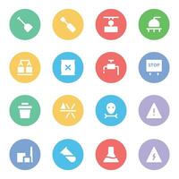 Pack of Manufacturing Tools Bold Circular Icons vector