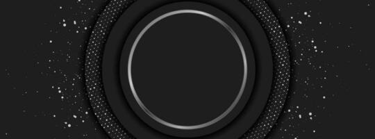 Black circles with silver dots abstract background vector