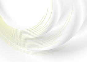 White smooth abstract background with golden lines vector