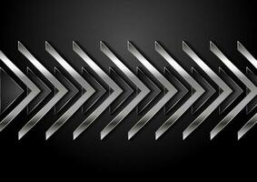 Technology abstract background with metallic arrows vector