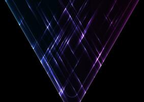 Blue purple glowing neon triangle abstract tech background vector