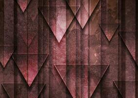 Dark red grunge geometric background with triangles vector