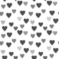 Seamless pattern with hearts. Vector illustration. Monochrome abstract background with geometric shapes. Drawing of hearts of different sizes.