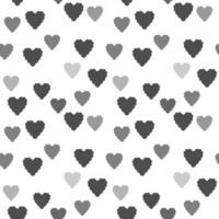 Seamless pattern with hearts. Vector illustration. Monochrome abstract background with geometric shapes. Drawing of hearts of different sizes.