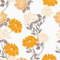 Dusty Vintage Hand Drawn Rose Seamless Pattern vector